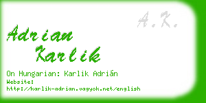 adrian karlik business card